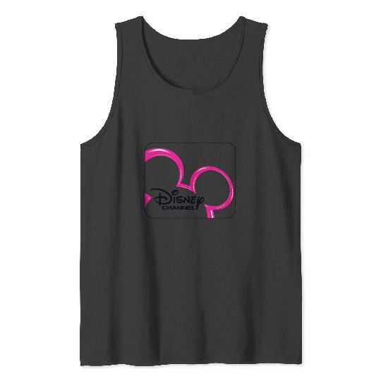 Disney Channel  Mickey Mouse Pink Retro 2000s Logo Tank Tops