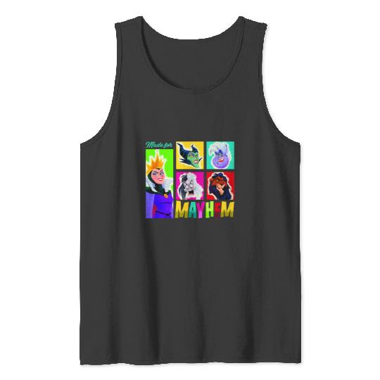 Disney Villains Made For Mayhem Colorful Big Chest Portraits Tank Tops