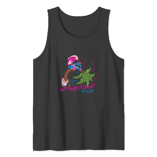 Disney 100 Stitch in Costume Cheshire Cat Wonderland Welcome Tank Tops