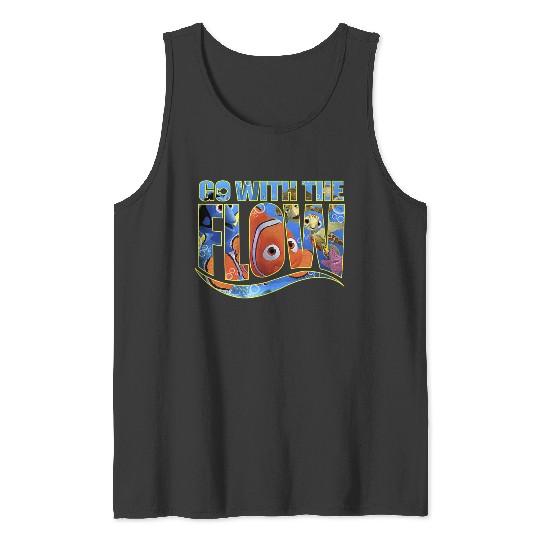 Disneyss Pixars Finding Nemo Go With The Flow Logo Filled Tank Tops