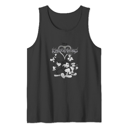 Disney Kingdom Hearts B W Sora Disney Crew Tank Tops