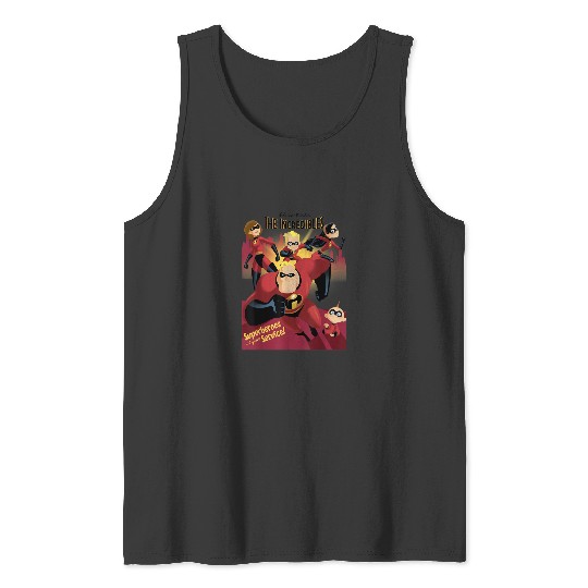 Disney Pixar The Incredibles Superhero Group Pos Tank Tops