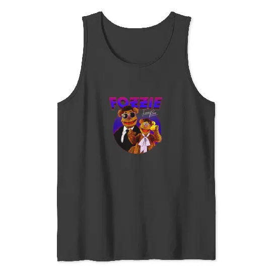 Disney The Muppets Fozzie Bear Gradient Neon Cir Tank Tops