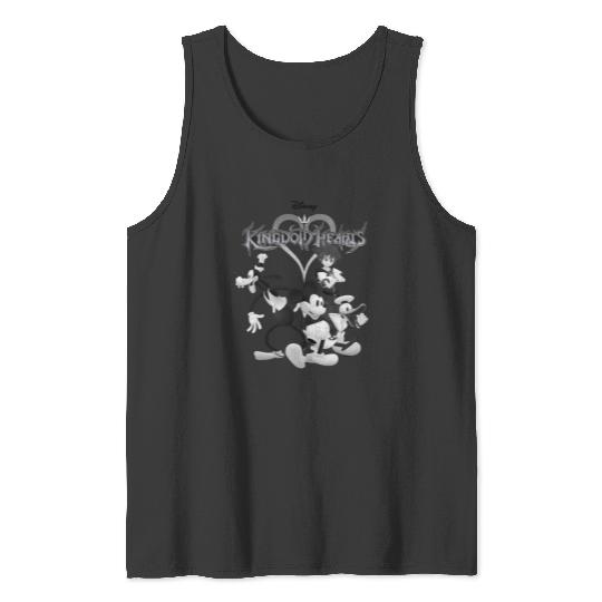 Disney Kingdom Hearts B W Sora Disney Crew Tank Tops