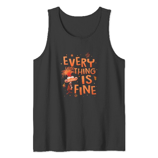 Disney Pixar Inside Out 2 Everything Is Fine Anxiety Logo Tank Tops