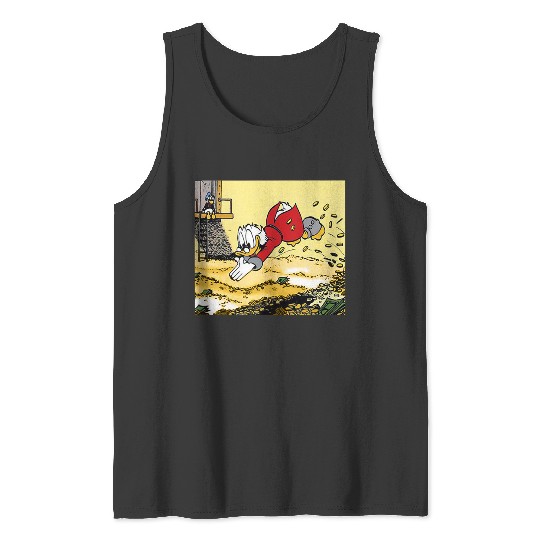 Disneyss Ducktales Scrooge Mcduck Swimming In Cash Tank Tops