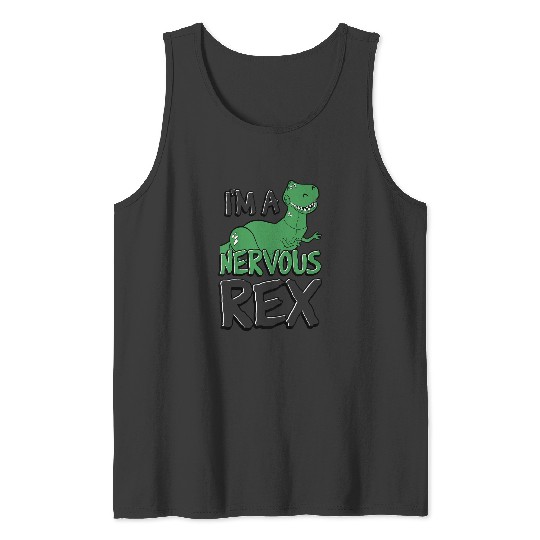 Disneyss Pixars Toy Story I'm A Nervous Rex Retro Portrait Tank Tops