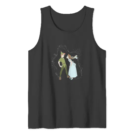 Womens Disney Peter Pan Wendy Kissing Peter Pan V-Neck Tank Tops