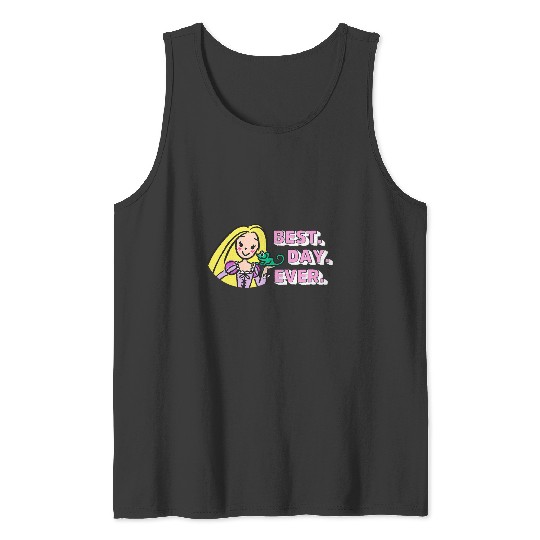 Disney Tangled Rapunzel Pascal Drawing Best Day Ever Logo Tank Tops