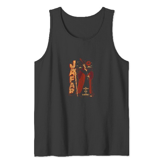 Disney Aladdin Jafar Distressed Portrait Logo Tank Tops