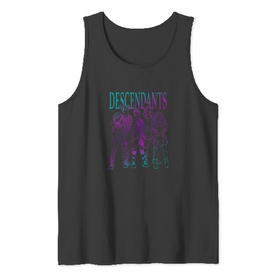 Disney Descendants Group Gradient Outline Poster Tank Tops