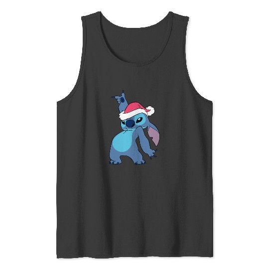 Disney Lilo Stitch Christmas Santa Hat Stitch Portrait Merry Christmas 2024 Tank Tops