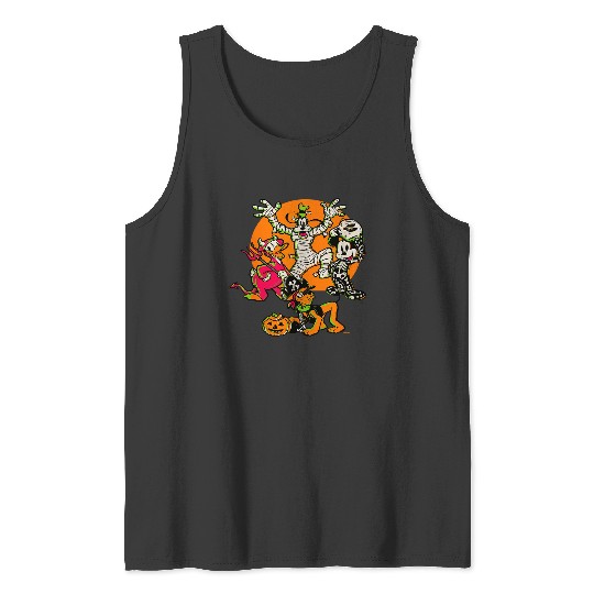 Disney 100 Mickey Donald Goofy & Pluto Halloween Tank Tops