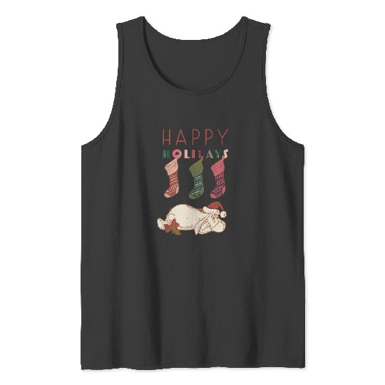 Disney Winnie the Pooh Eeyore Happy Holidays_1 Merry Christmas 2024 Tank Tops
