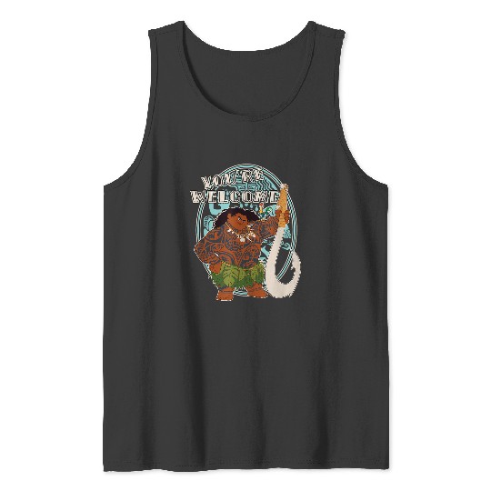 Disney Moana Maui You're Welcome Tribal Frame Chest Portrait Tank Tops
