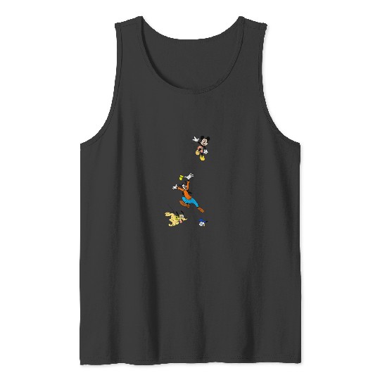 Disney Mickey And Friends Goofy Donald Falling C Tank Tops