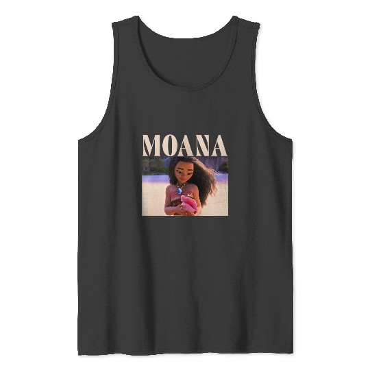 Disney Princess Moana Holding Seashell  Portrait Tank Tops