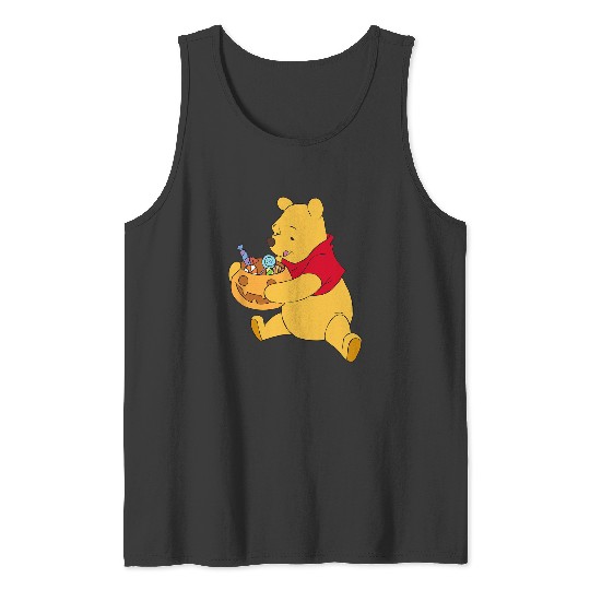 Disney Winnie The Pooh Halloween Trick Or Treat Logo Tank Tops