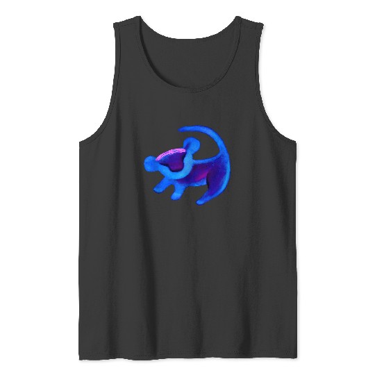 Disney The Lion King Simba Cave Painting Blue Hue Tank Tops