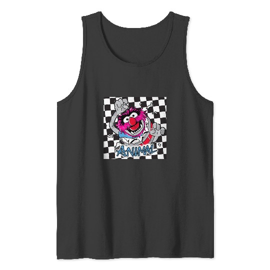 Disney The Muppets Rockstar Animal Checkerboard Portrait Tank Tops