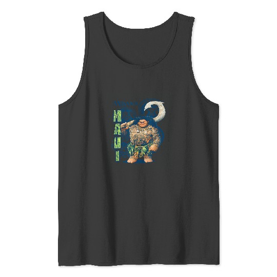 Disney Moana Maui Confident Pose Tribal Symbols Tank Tops