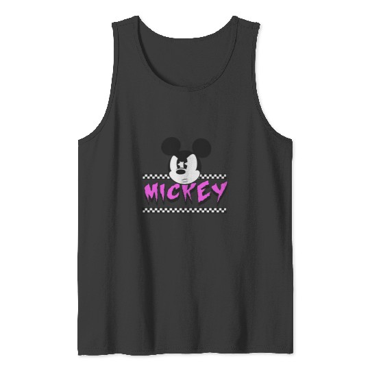 Disney Mickey And Friends Retro Checkerboard Punk Mickey Tank Tops