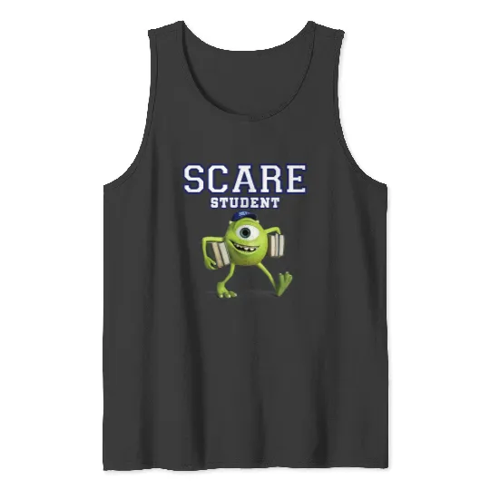 Disney Pixar Monsters University Mike Scare Student Big Logo Tank Tops