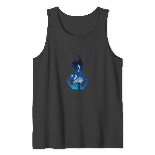 Disney Peter Pan Midnight London Flight Silhouet Tank Tops