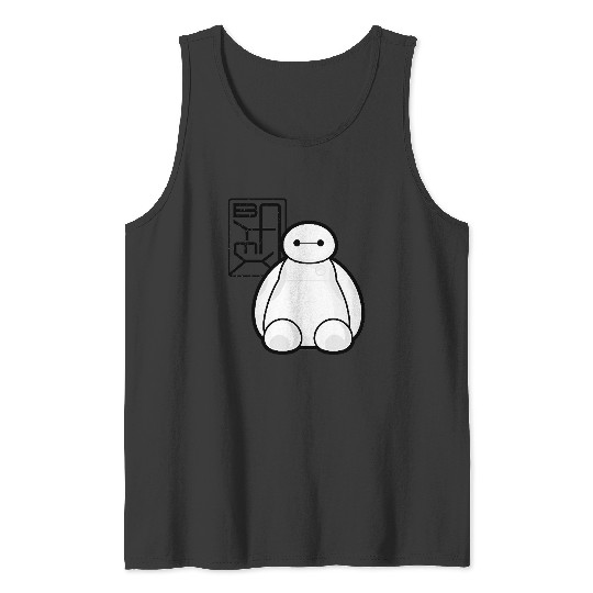 Disney Big Hero 6 Baymax Sitting Pocket Logo Tank Tops