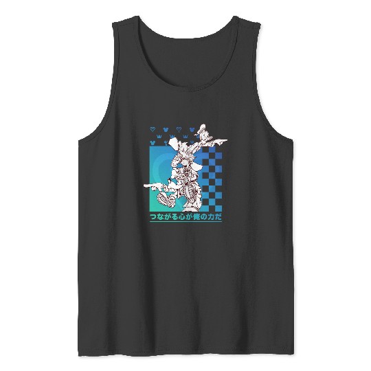 Disney Kingdom Hearts Sora Donald Goofy Kanji Checkerboard Tank Tops
