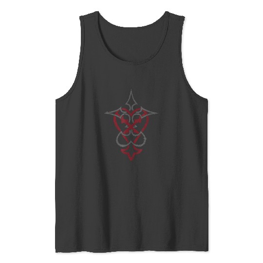 Disneyss Kingdom Hearts Mixed Crossed Key Dual Tone Logo Tank Tops