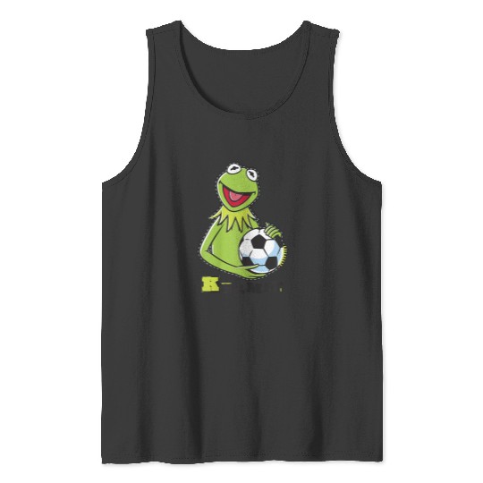 Disneyss The Muppets Kermit Soccer Ball Vintages Stencil Logo Tank Tops