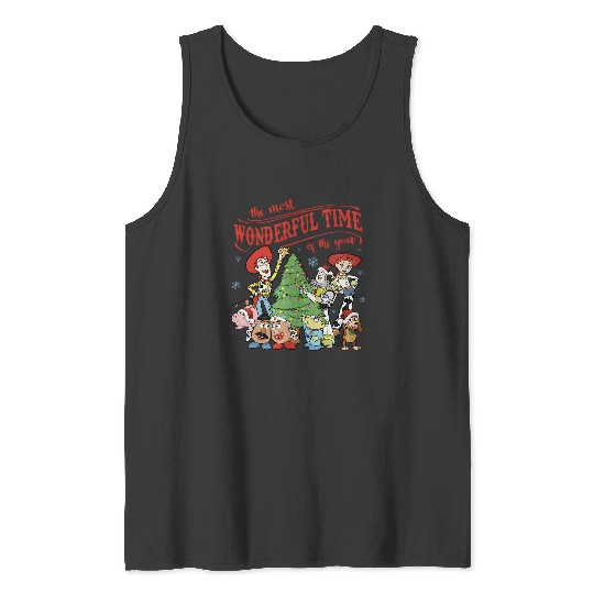 The Most Wonderful Time Of The Year Toy Story Disneyss Christmas Tree Tank Tops