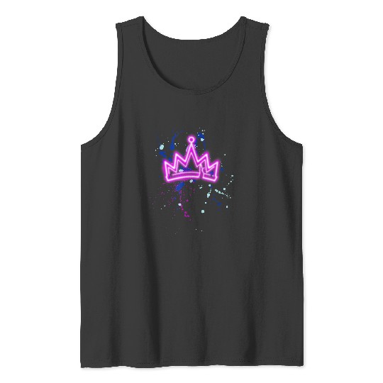 Disney Descendants Paint Splatter With Crown Logo Tank Tops