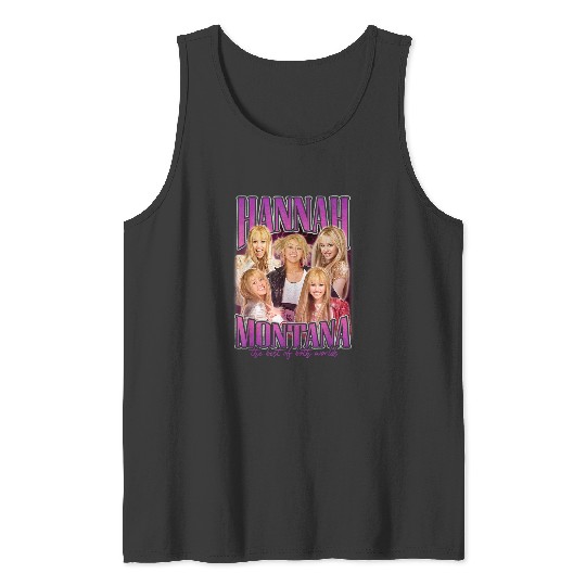 Disneyss Hannah Montana The Best Popstar Collage Chest Poster Tank Tops