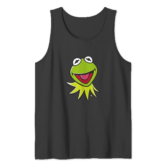 Disneyss The Muppets Kermit Happy Faces Left Chest Pocket Logo Tank Tops