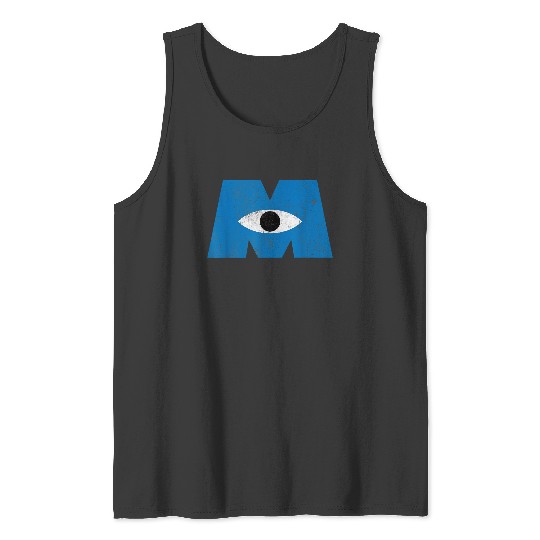 Disney Monsters, Inc Distressed Cyclops Blue Logo Tank Tops