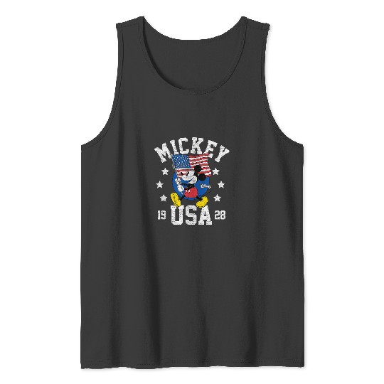 Disney Mickey Waving Flag USA Tank Tops