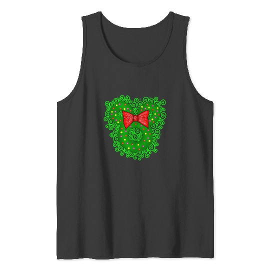 Magical mouse Christmas wreath  : Mickey Disney Christmas, Disney Christmas Tank Tops