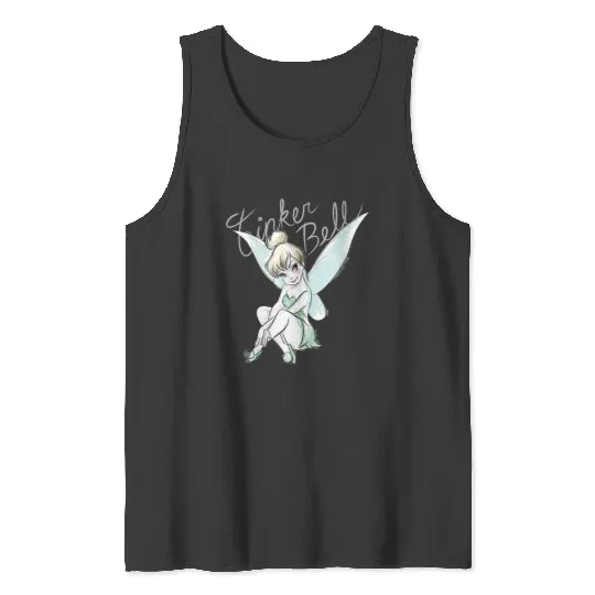 Disneyss Tinker Bell Sitting Tank Tops