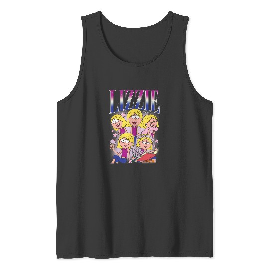 Discover Disney Lizzy McGuire Lizzie 90s Style Collage Big Chest Logo Tank Tops