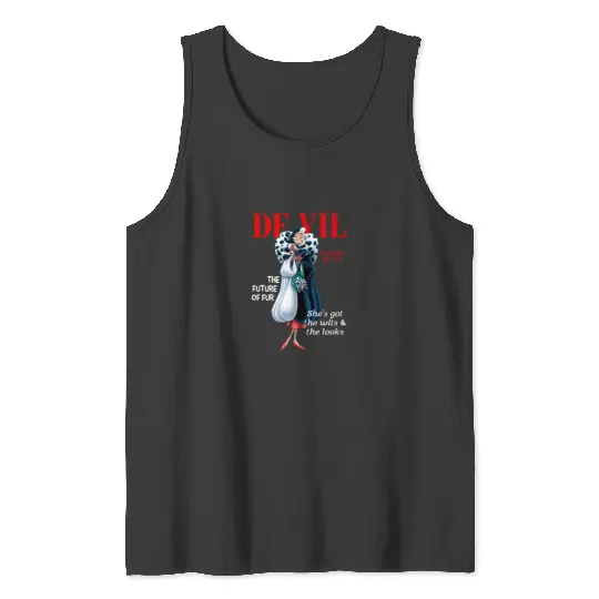 Discover Deville Cruella De Vil Villains For Women SALE!! : Disney Villains Maleficent , Maleficent Gift S-5XL Tank Tops