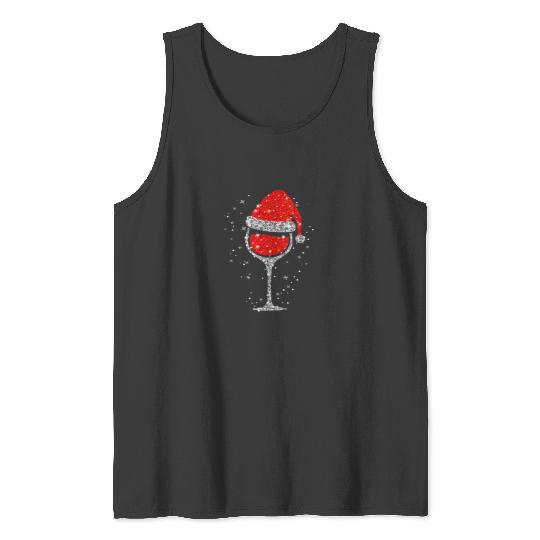 Discover Christmas Wine Glass Snowflakes Santa Hat Red Wine  : Mickey Disney Christmas, Disney Christmas Tank Tops