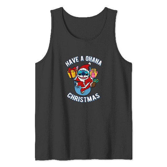 Santa�s little helper Stitch fan art Sticker, Stitch Eras Tour , Stitch Shirt, Disney Land Lilo and Stitch Tank Tops