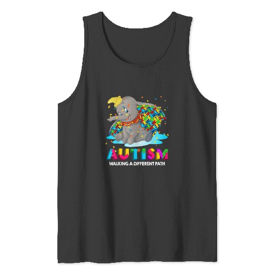 Discover Dumbo Autism walking a different path shirt Sticker: Disney Elephant Dumbo, Dumbo Tank Tops