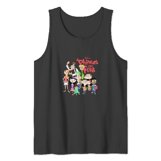 Discover Disney Phineas And Ferb The Group Logo Tank Tops
