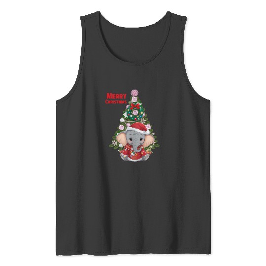 Discover Cute Elephant on Christmas Day, Disney Elephant Dumbo Christmas , Dumbo Christmas Tank Tops