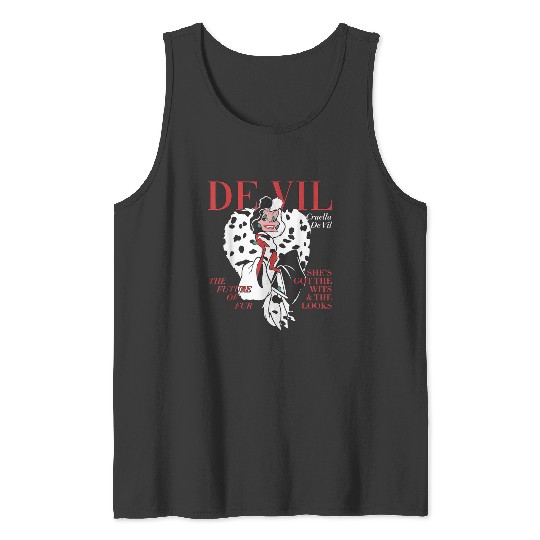Villains Cruella De Vil Magazine Cover  Top SALE!! : Disney Villains Maleficent , Maleficent Gift S-5XL Tank Tops