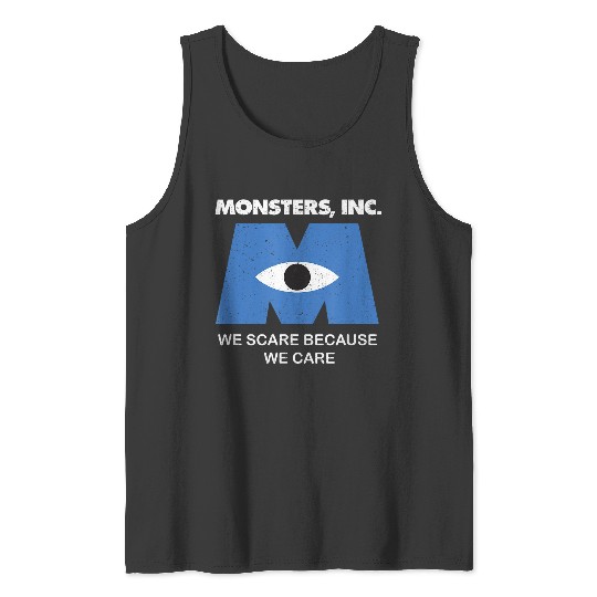 Disneyss Pixars Monsters Inc We Scare Because We Care Vintages Tank Tops
