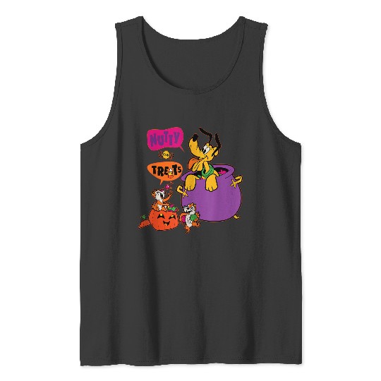 Disneyss Pluto And Chip N Dale Nutty For Treats Halloween Tank Tops